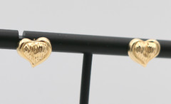 Lovely Dainty VTG Michael Anthony Ma 14K Yellow Gold Heart Stud Earrings .52g