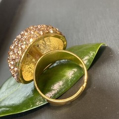 Vintage Cocktail Ring Estate Jewelry Pre-owned Champagne Crystal Dome Any Size