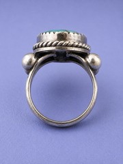 Antique 1920s Navajo .925 Sterling Silver Natural Turquoise Native American Ring