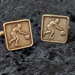 Vintage 1940’s/50’s Basketball Cuff Links | Mid-Century Sports Jewelry