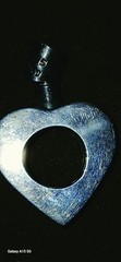 VINTAGE 925 CHUNKY OPEN HEART PERFUME BOTTLE PENDANT ..Just NEEDS Clean