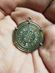 Garuda & Lotus Nepalese Amulet Pendant Hindu Buddhist Talisman Bimetallic