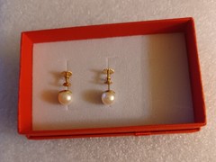 Vintage 10k Gold Pearl Earrings ~ Akoya Cultured Japanese ~ Screwback ~ Sweet ~