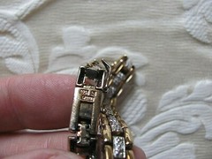 Ladies .05 Carat Diamond Bracelet Sterling Silver Fancy Gold 7.5″ 925