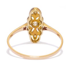 A Delicate Vintage Style Art Deco Lab Created Diamond Wedding 14K Gold Finish