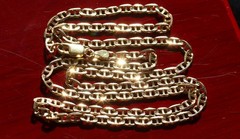 14k yellow gold necklace 19.5″ anchor / mariner link chain vintage 7.67gr N3502