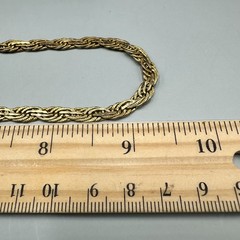 Vintage Gold Tone Twisted Rope Chain Necklace Classic Layering Piece Statement