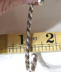 Vintage Sterling Silver Twist Rope Cuff Bracelet Minimalist Southwest Stackable
