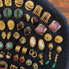 HUGE Lot Vintage Clip On Screw back Earrings TRIFARI Sarah Cov Gay Boyer Coro