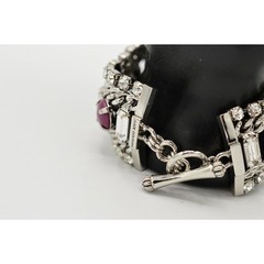 Juicy Couture Crystal Bracelet Cabochon Rhinestone Baguette Colorful RARE BinO