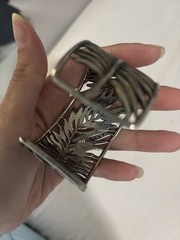 Vintage Carol Lee Leaf Cut Out Silver Tone Cuff Bracelet – Nature Inspired