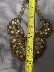 CRYSTALS AND MARKASITE LARGE STATEMENT PIECE ALL GLASS BEADWORK DEFINITELY VTG