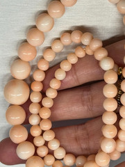 antique natural angel skin coral necklace 39 gram