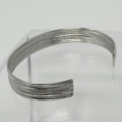Vintage Sterling Silver 925 Brushed Patten Open Cuff Bracelet