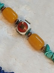 Vtg One-of-a-kind Coral Lapis Turquoise Tibetan Handmade Huge Necklace Pendant