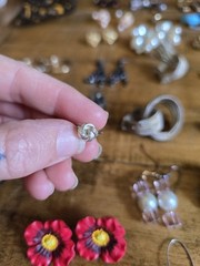 Vtg Retro Costume Lot Of 50 Earrings Clip On Earwire Push Backs