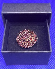 X11 Antique 3 Level 60 x Red Garnet, 900 Silver Ring size 5.0 BOHO 1890-1920
