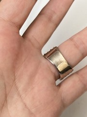 Vintage Chateau D’Argent Solid Sterling 925 Modernist Ring W 14K Gold Rope Band