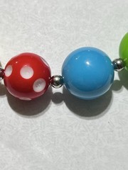 VTG Bubblegum Art Jewelry Lucite Resin Acrylic Faceted Bead Rhinestones Necklace
