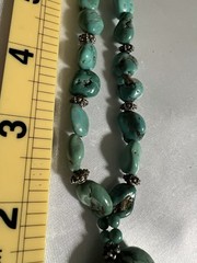 Vintage Southwestern Chunky Turquoise Nugget Necklace – 22″ Matinee, 67g