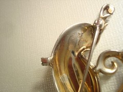 TRIFARI ALFRED PHILIPPE STERLING SILVER,VERMEIL,BIRD of PARADISE BROOCH,SIGNED