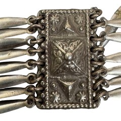 Vintage Mexican Alpaca Temple Linked Necklace Bracelet Hallmarked Needs Repair