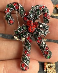 Vtg Christmas Brooch 1 Eisenberg Ice Earings 2 Trees 5 Unsigned