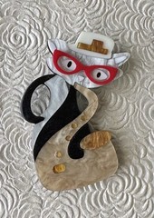 Cat vintage style acrylic brooch