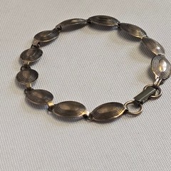 Vtg Sterling Silver Panel Bracelet 6.03g Fine Jewelry 7.25″ Fold Over