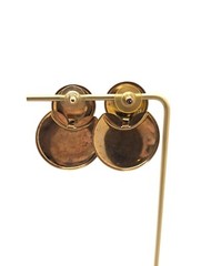 Vintage Dangle Drop Stud Earrings Gold Tone Geometric Round Pierced Ear Ears Mod