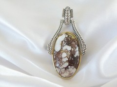 Huge Sterling Silver 925 White Horse Cable Joya Judy Crowell Enhancer Pendant