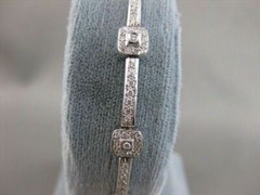 ANTIQUE 2.25CTW DIAMOND 18KT WHITE GOLD PAVE FILIGREE BRACELET 6MM WIDE #16473