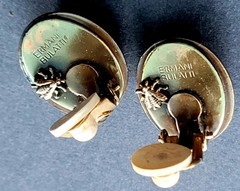 Vintage Ermani Bullati Clip On Earrings and Brooch MCM Signed Lovely!
