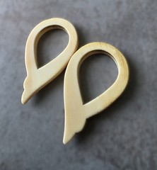 Pair of Vintage Organic Sculptural Teardrop Earring Charms/ Door Knockers 45mm