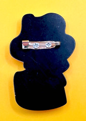 Dreaming Girl & Black Cat Acrylic Brooch Contemporary