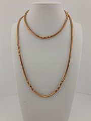 SARAH COV 1970s gold tone 32 in Unique Twist design box closure chain necklace