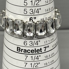 Rhinestone Stretch Bracelet Lot of 6 Blue Purple Clear Acrylic Silver Gold Tone