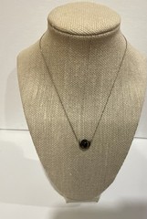 Vintage KL NY Brown Tiger’s Eye Ball Slide Pendant Choker Chain Necklace W