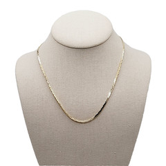 Classic Cobra or Snake Chain Bright Shiny Gold Tone Vintage 90s Necklace 18 Inch