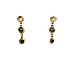 Regal Earrings VTG Crystal Rhinestone Tiered Elegant Gold Jeweled pierced Dangle