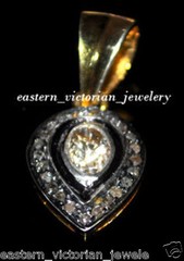 0.60ctw Genuine Old Mine Rose Antique cut Diamond Vintage Silver Pendant Jewelry