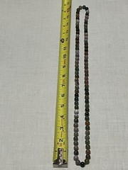 1980’s hand knotted green multicolored agate beads no clasp 33 in necklace
