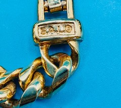 Swarovski SAL Necklace Vtg Gold Tone Curb Chain Crystal Octagon Pendant Signed