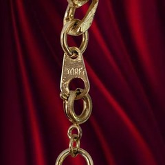 STYLIZED FEMALE FACE ORNATE BROOCH PENDANT NECKLACE