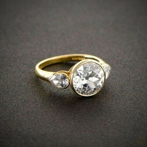 Art Deco Antique Vintage 2.30 Ct White Diamond Wedding Ring 14K Yellow Gold FN