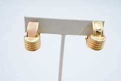 Vintage Clip On Earrings Gold Tone Signed