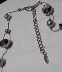 Vintage Faceted Silver Tone Beads 53″ Necklace – VCLM