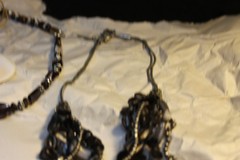 Stone leather shell vintage jewelry lot some designers too one leather sterling