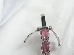 New Sterling Silver 925 Natural Rhodolite Pink Garnet Tennis Bracelet 7.5″