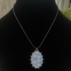 Vintage Style Flower Cameo Necklace Handmade